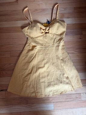 Speechless Yellow Tie-Front Mini Dress